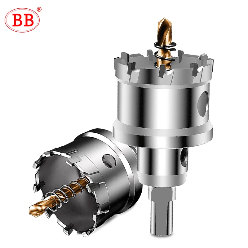 BB Hole Saw Drill Bit Carbide Alloy Edge Making Circular Hole Oppener Forester Bit TCT 15mm~100mm Stainless Steel Metal Wood