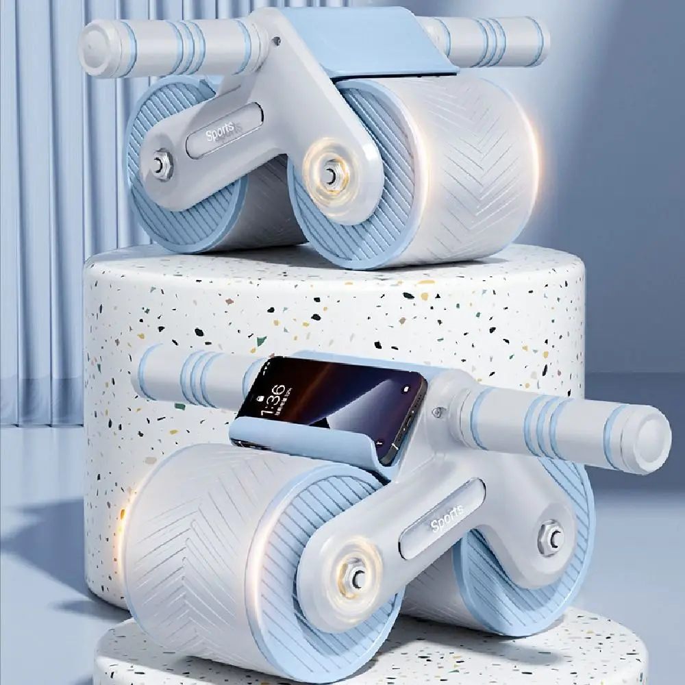 

Dual Wheel Abdominal Wheel Exerciser Automatic Rebound Anti-Slip Abdominal Workout Roller Mute Healthy