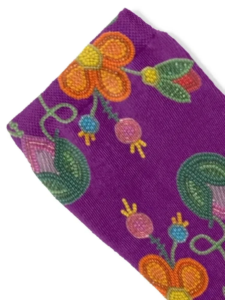 A Beaded Bloom on Purple Socks crazy winter thermal christmas gifts men cotton high quality Socks Woman Men's