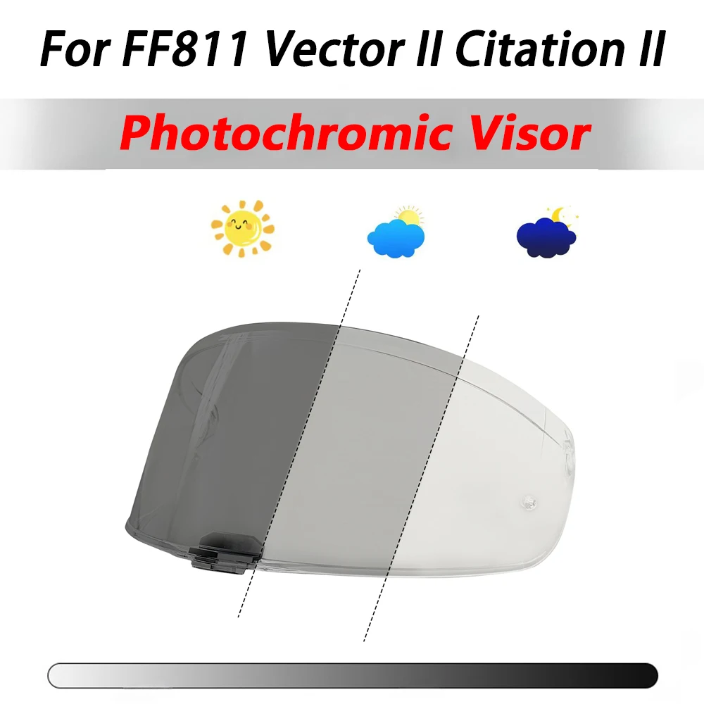 

Фотохромный козырек для шлема для LS2 FF811 Vector II Citation II, козырьки для мотоциклетного шлема, автоматически хромированные защитные линзы