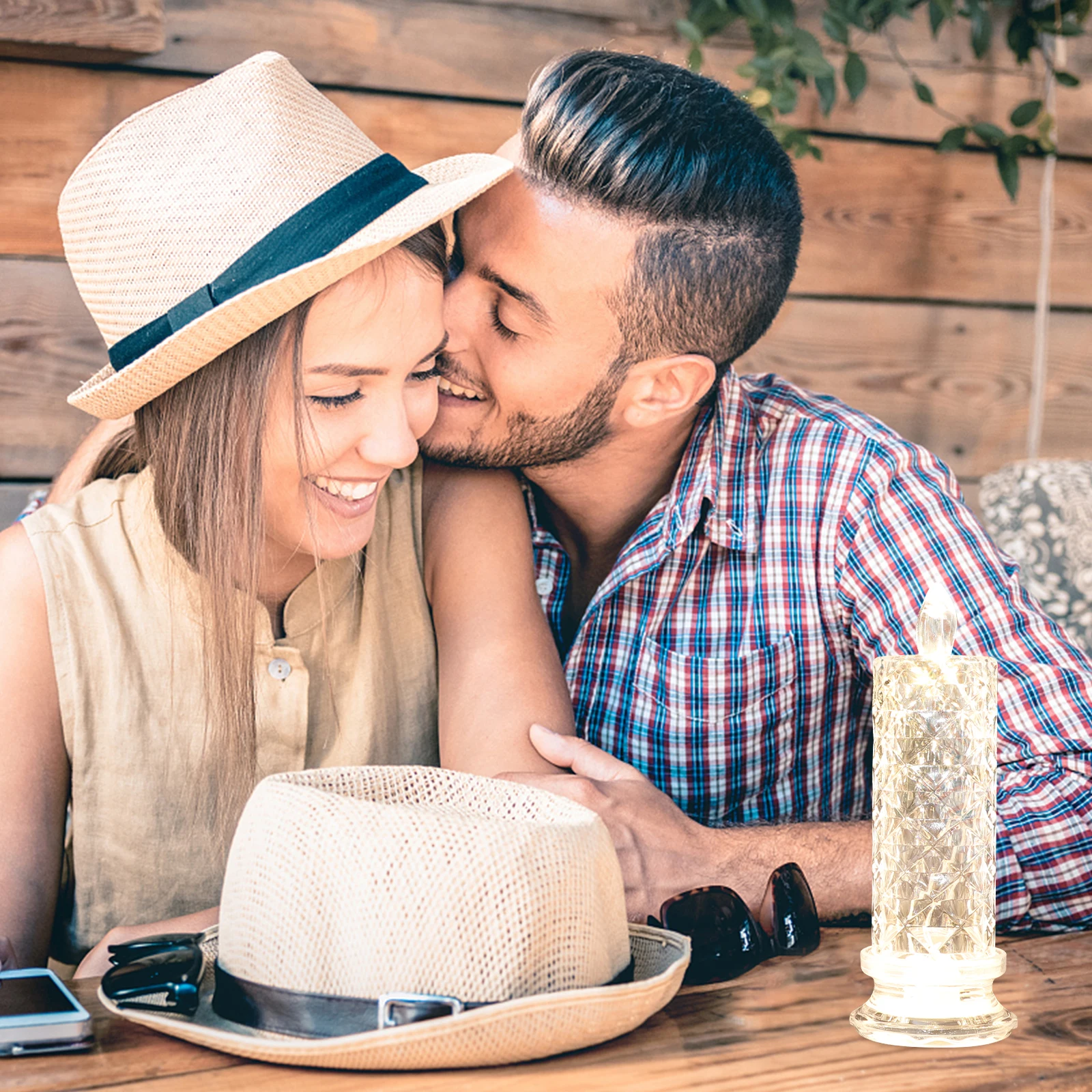 4 قطعة أضواء إلكترونية Led مصباح تعمل ضوء الليل الدافئ لغرفة النوم حفل زفاف غرفة ديكور #6