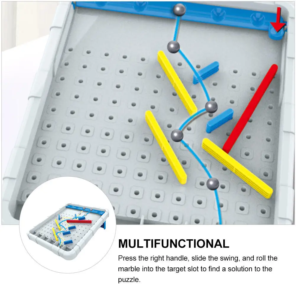 1 szt. Marmurowa Gra Labiryntowa Interaktywna Gra Pinballowa Labirynt Zabawka Jasnoszara Trening Myślenia Puzzle dla Dzieci Chłopców Dziewcząt