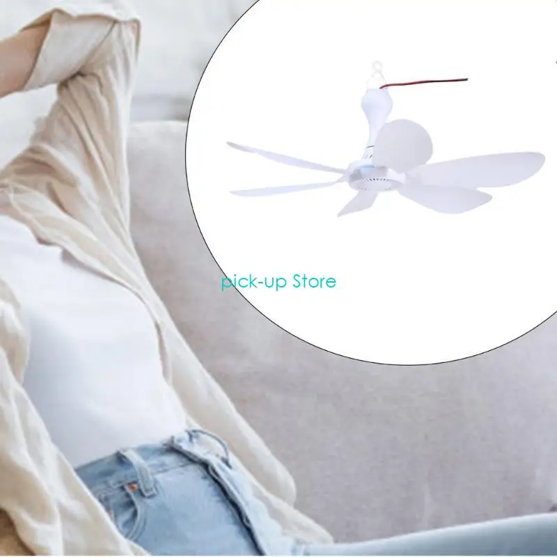 Q5WA مروحة السيارة المحمولة 12V 8W بلاستيك 6 أوراق مروحة سقف صغيرة معلقة مروحة 20inch خيمة مروحة لمكتب غرفة نوم في الهواء الطلق