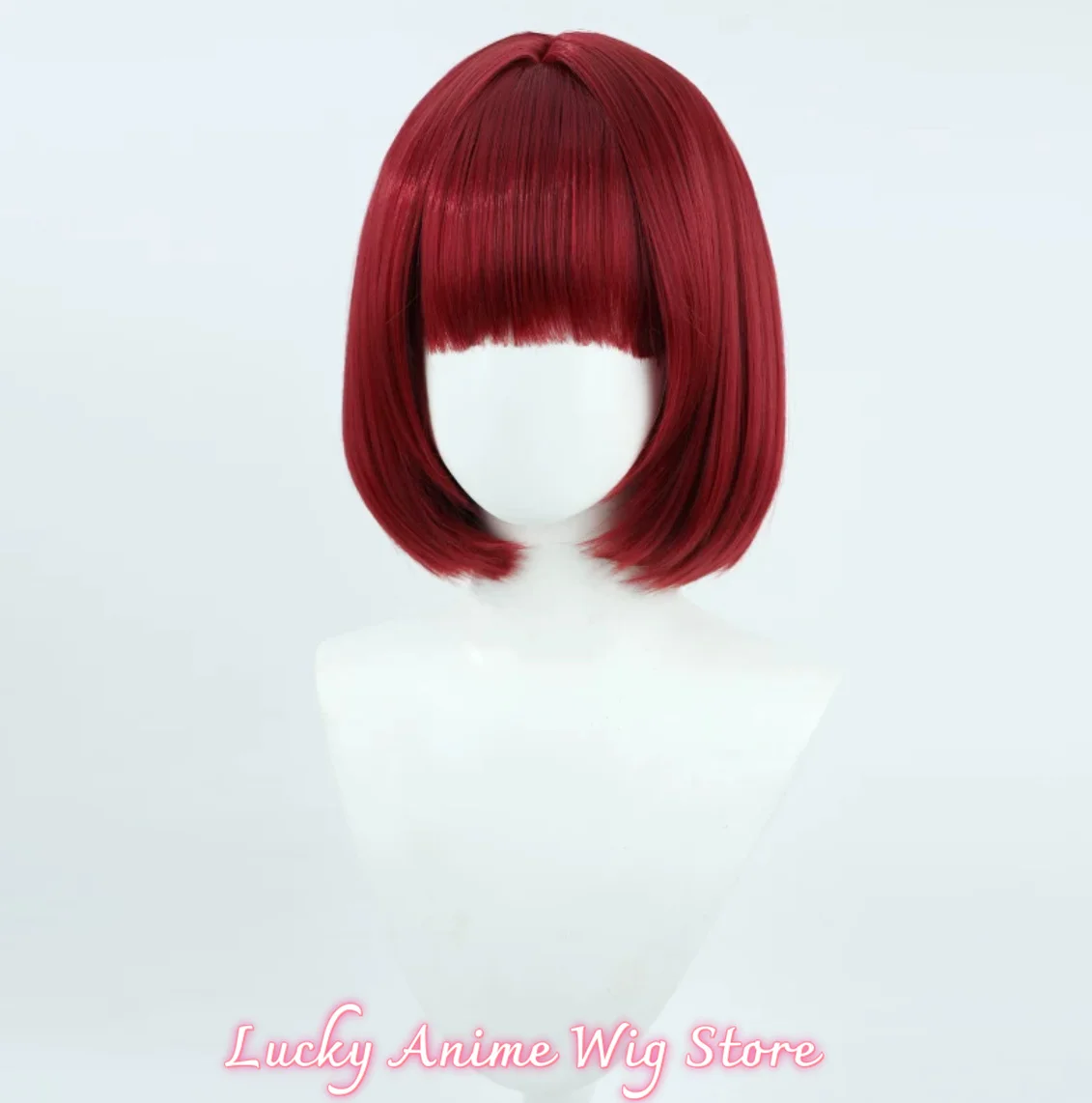 Cosplay Oshi no Ko Arima Kana Wig Anime Halloween party wig, heat-resistant synthetic wine red Bobo short wig