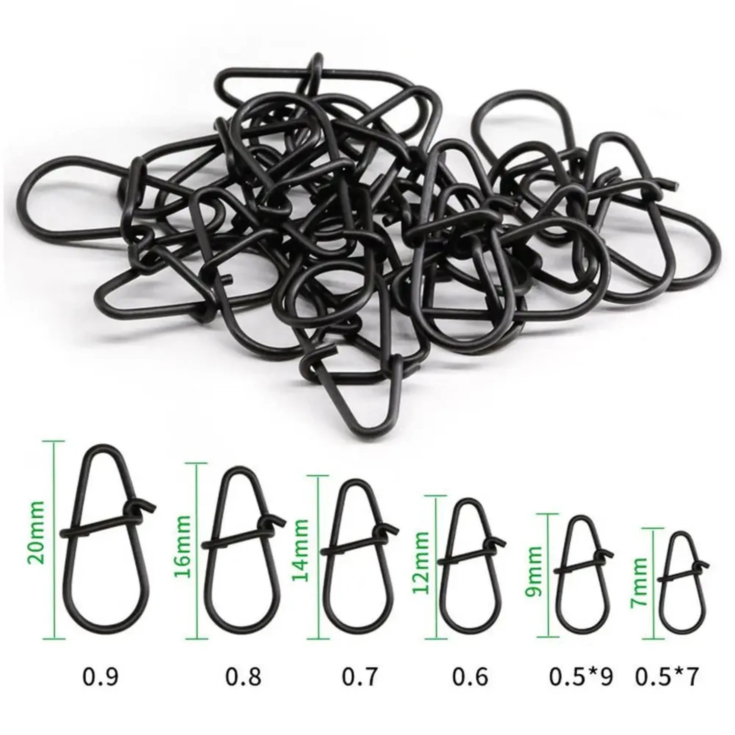 

Reliable High-Quality Matte Black Stainless Steel Snap Fishing Barrel Swivel Safety Snaps Hook - Durable Essential 100Pcs/lot Fi