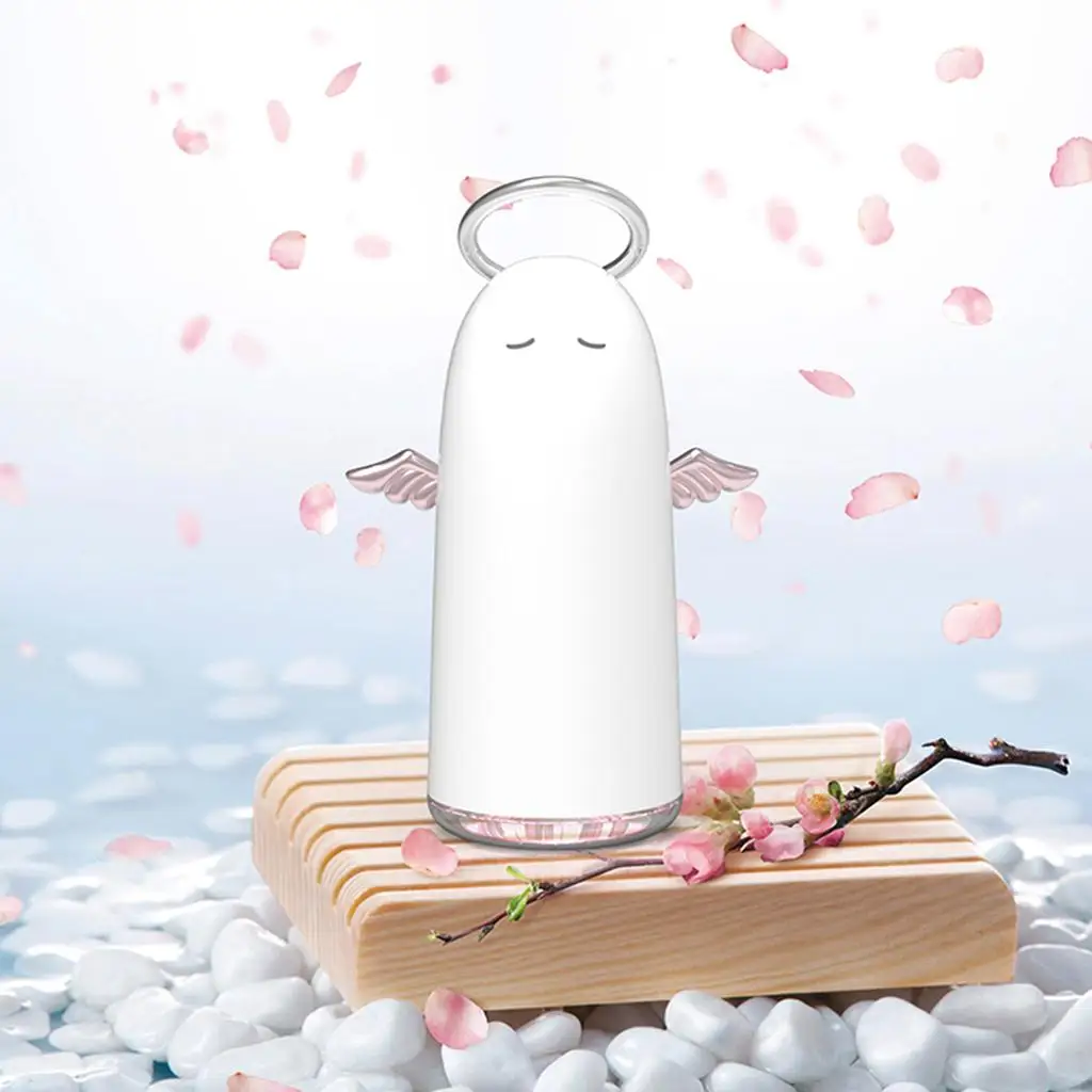 천사 모양과 주변 조명 230ml를 갖춘 미니 USB 휴대용 가습기