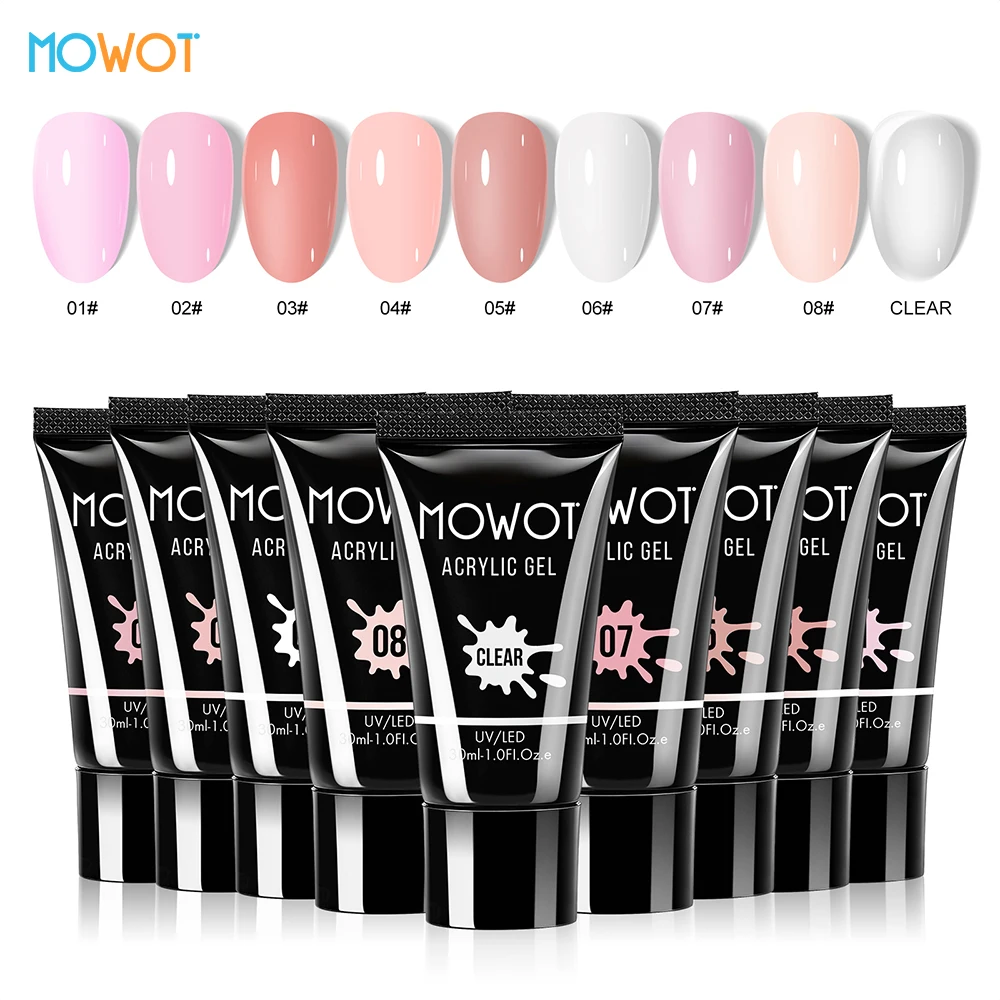 MOWOT 30ml Poly Nail Gel for Nail Extension Acryl Gel Manicure Quick Building Nail Gel UV LED Durable Gel Slice Tips Jelly Gel