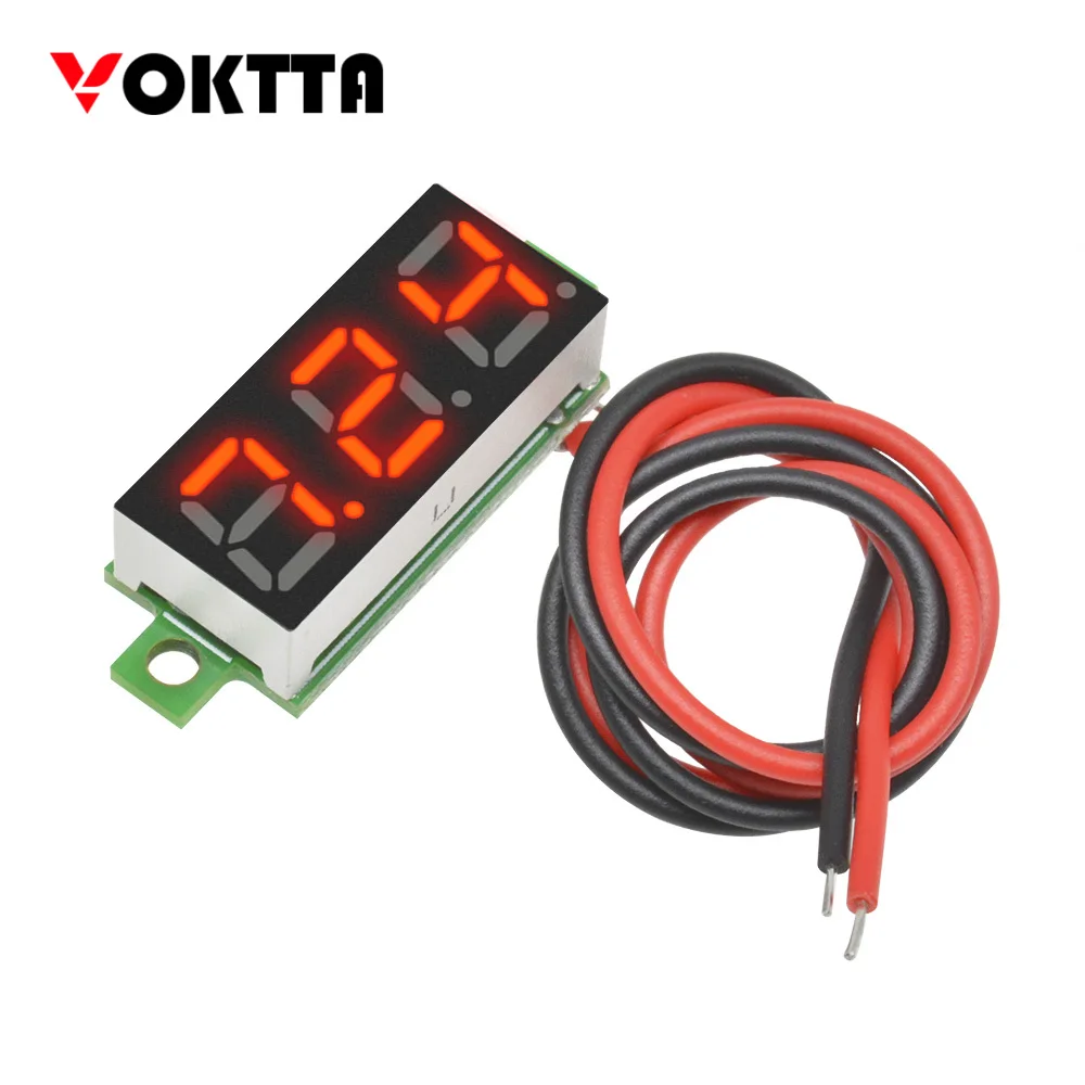 

0.28 Inch DC LED Digital Voltmeter 3.7-30V Voltmeter Car Power Bank Voltage Tester Detector Red Green Blue Yellow White 2 Lines