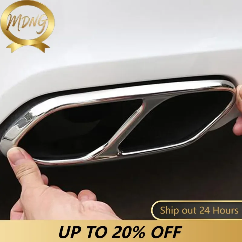 For Volvo XC60 S60 XC90 S90 V90 Stainless Steel Car Tail Muffler Exhaust Pipe Output Cover Decorative Cover Car Accessories