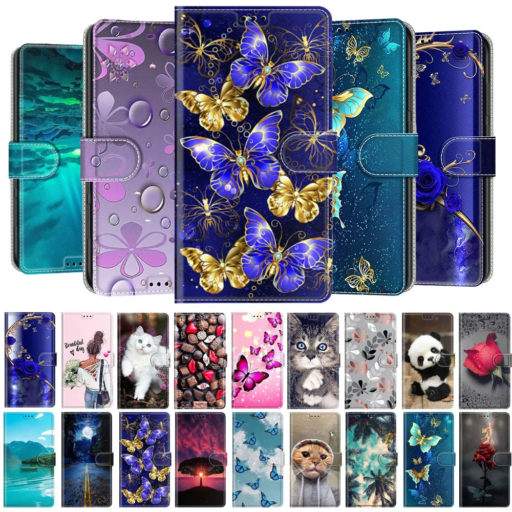 Flower Pattern Flip Case For Samsung Galaxy A35 A25 A55 5G A15 4G A05 A05S A356 Wallet Leather Phone Cases Stand Book Cover BagS