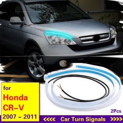 2x Led DRL Daytime Running Lights Flexible Car Light For Honda CRV CR-V 2007-2011 Turn Signal Yellow Brake Side Lights Strip 12v