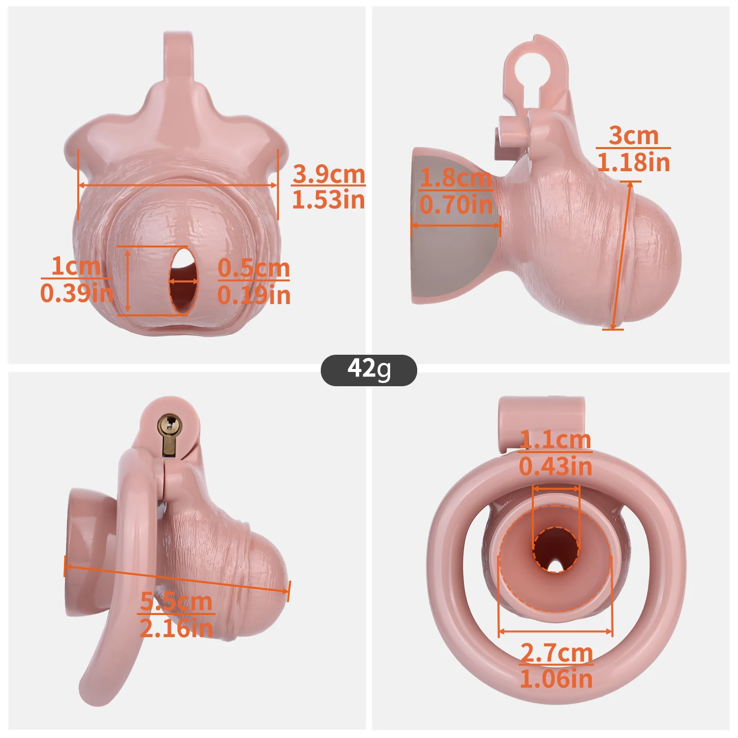 LICKER New ABS Realistic Skin Black Penis Chastity Cage Dick Lock With Wearable Belt Penis Rings Cock Cages For Men Dick Bondage - view 4