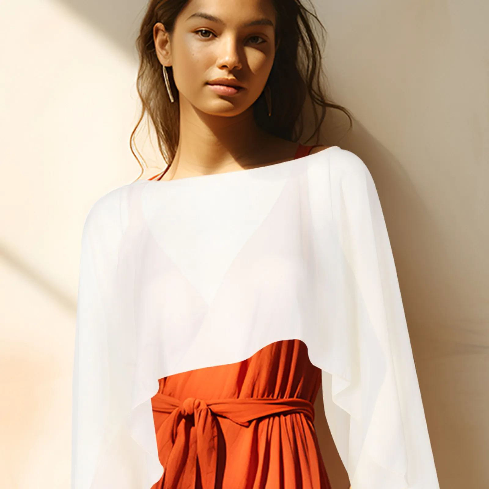 

Легкая шифоновая накидка-шаль для невесты и подружек невесты, для вечерних платьев и церемоний