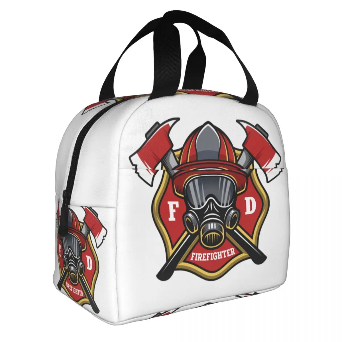 Fire Rescue Firefighter Insulated Lunch Tote Bag for Women Resuable Cooler Thermal Bento Box Work School Travel