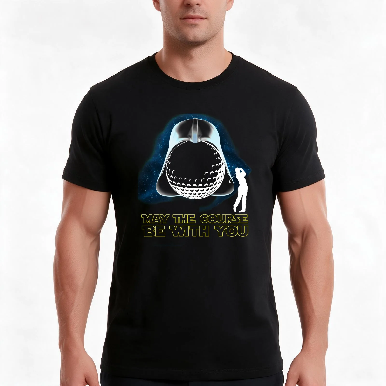 May The Course Be With You Golf Shirt T-Shirt, Summer Casual Cotton Tee, Oversized Streetwear Tops, Vintage Graphic Print