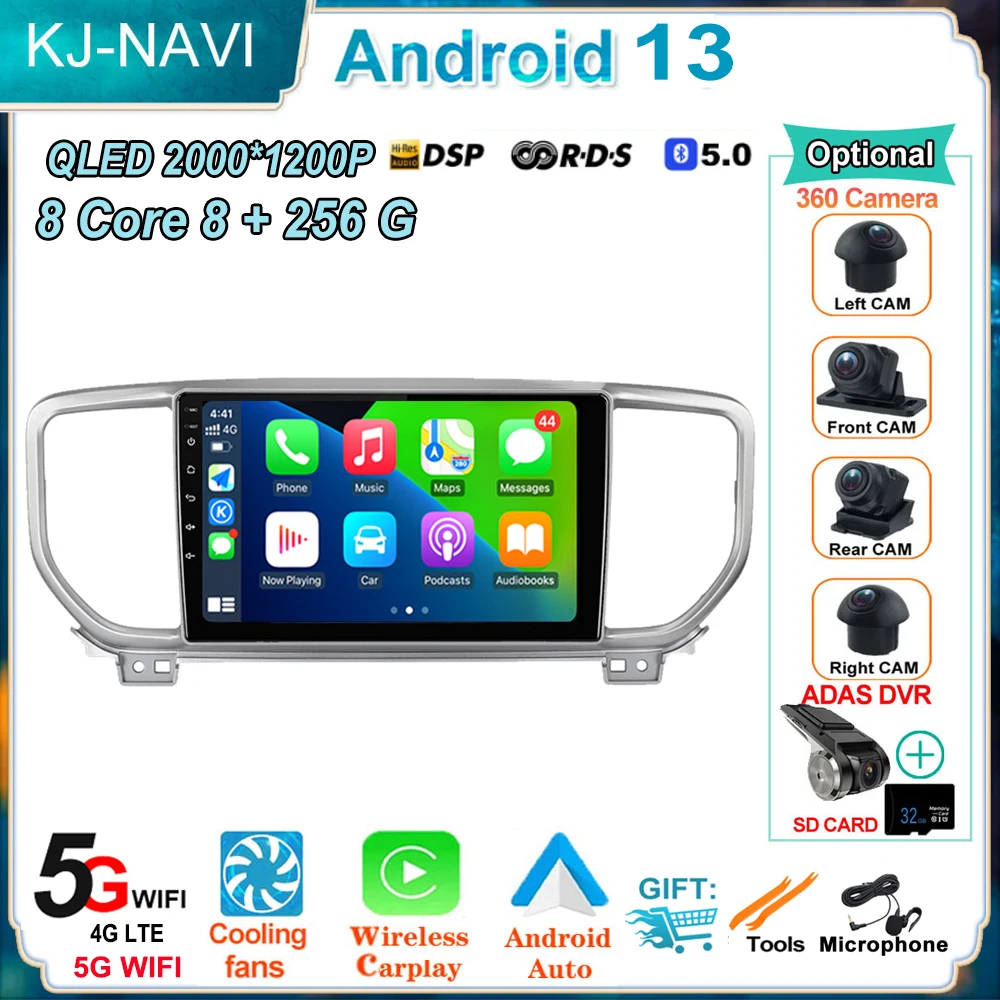 

Android 13 Car Radio Multimedia Video Player For KIA Sportage KX5 QL 2016 - 2022 GPS Navigation RDS 5G DSP IPS Head Unit Player