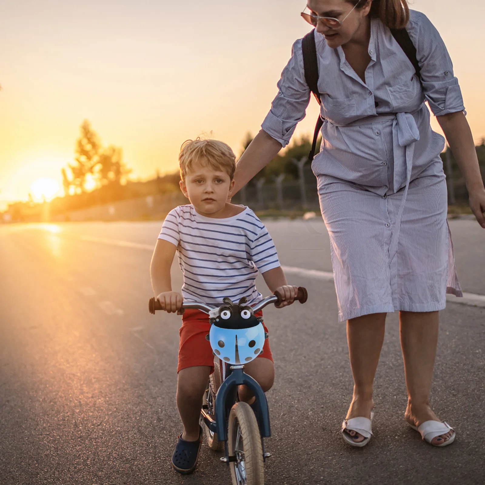 

Beetle Bike Basket Blue Children Bicycle Waterproof Decorative Music Basket Accessories for Scooter Tricycle and Four-Wheeled