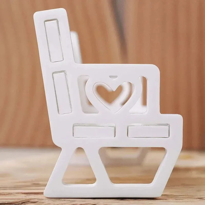 A Top Quality Love Bench Silicone Mold DIY Handmade Heart Splicing Rocking Chair Plaster Cement Resin Craft Casting Molds Home