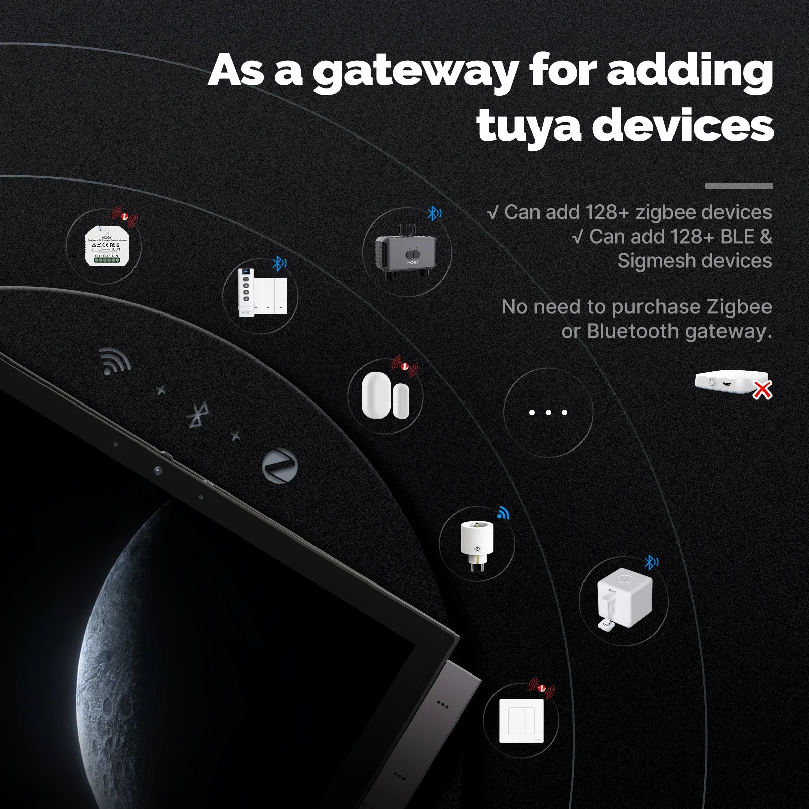 Tuya Smart Home Control Panel Max 10.1-inch Touch Screen Bluetooth Zigbee Gateway Built-in Building Intercom Compatible