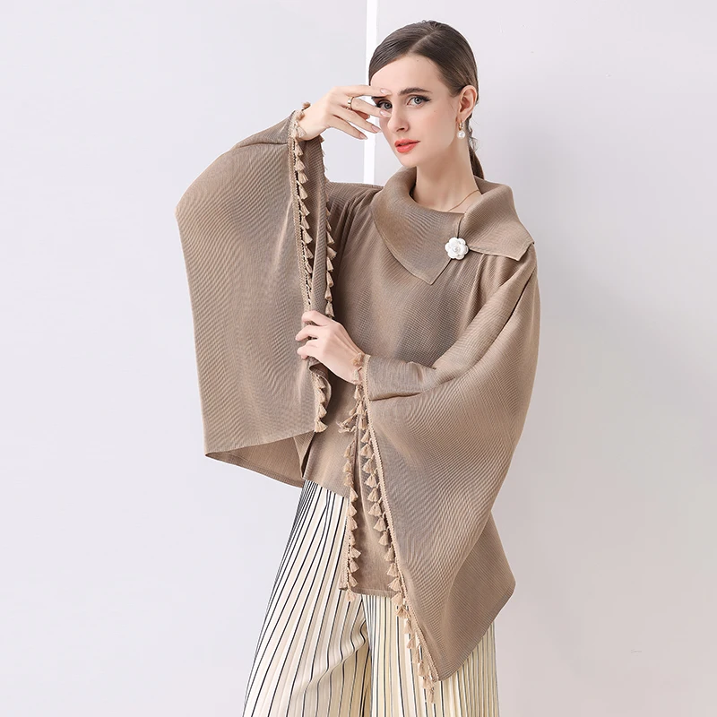 2025 High Quality New Fashion Loose Tassel T-Shirt Round Collar Batwing Sleeve Big Size High Strenchy Women's Tops