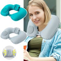 Gifts Portable Inflatable U-shaped Pillow Stowable Multifunctional Neck Pillows with High Back Support Inflatable Travel Pillow