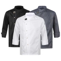 Uniforme de Chef de manga larga para hombre y mujer, ropa de trabajo de cocinero, camisa de cocina para restaurante, disfraz de Catering, Hotel, cantina