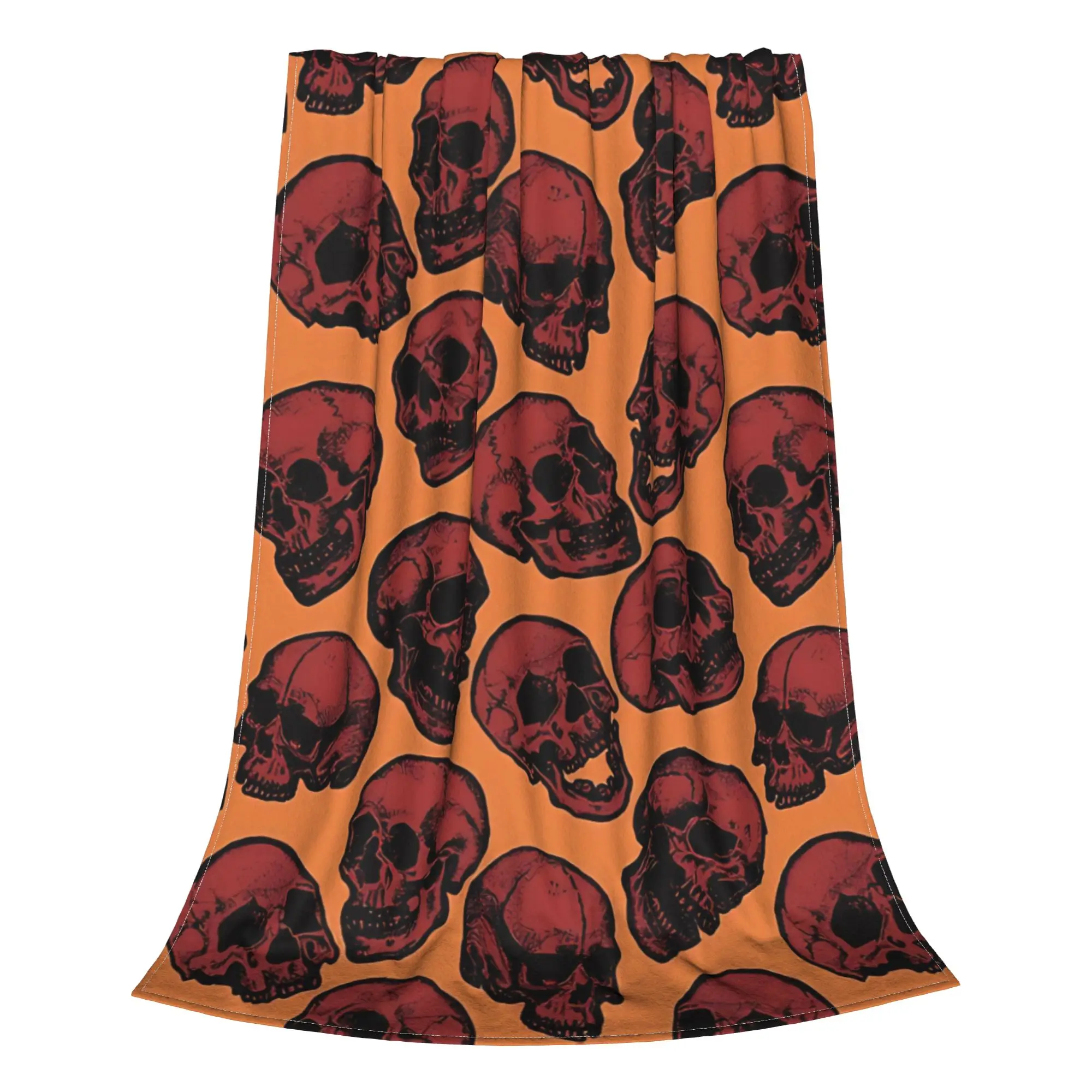 1PC Home Cutecore Vintage Apothecary skulls Red Skull Blanket Super Cosy Plush Home Living Room Sofa Halloween