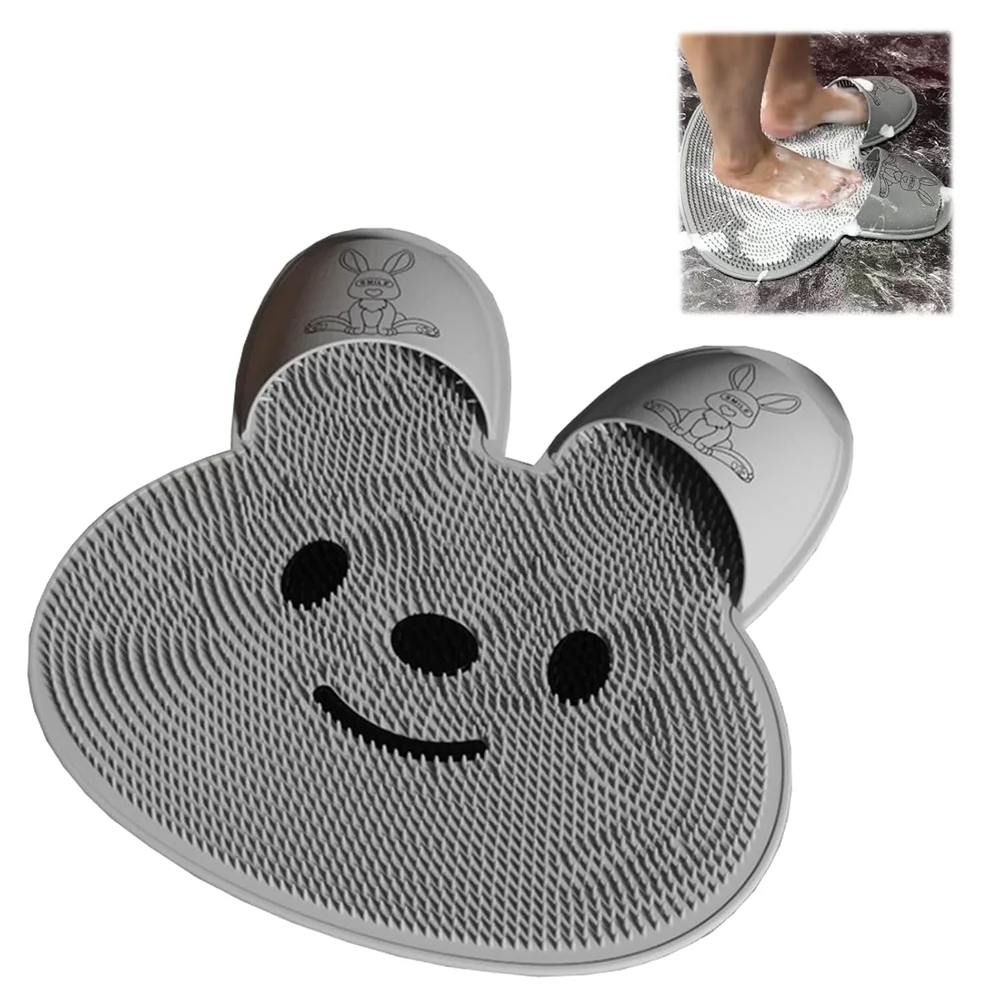 Bathroom Sucker Non-Slip Foot Massage Pad Lazy Rub Foot Brush Two in One Foot Reflex Area Acupoint Care Pad Easy to Clean