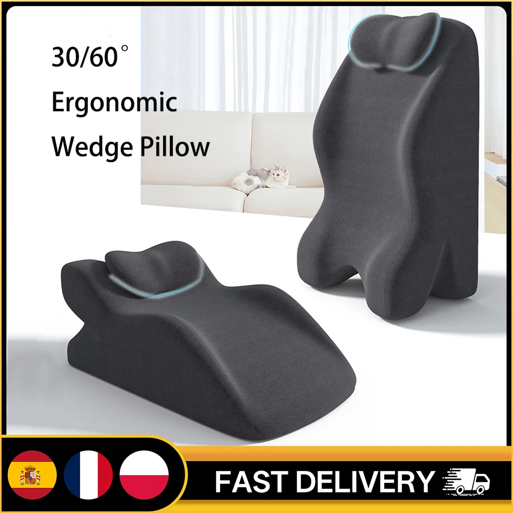Coussin de lit ergonomique pour reflux acide ou pour dormir sur le ventre, idéal pour la relaxation, la lecture ou comme coussin de couple.