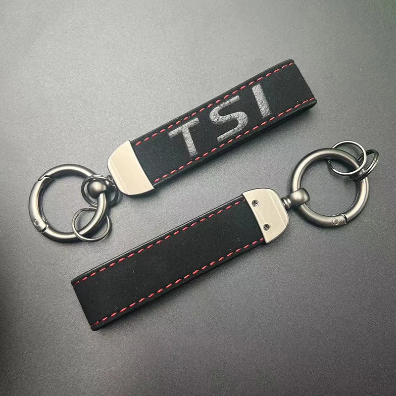 2024 Suede Leather Men Luxury Women Car Keychain For Tiguan Toureg MK4 MK6 MK7 TSI Keychain Accessories