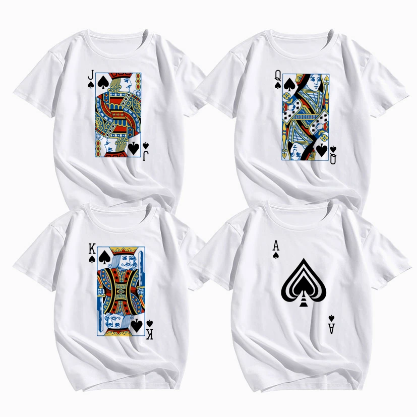 

Bridge Cards Deck of Cards Group Costume T-Shirts Poker Outfit Cards Women&Men Matching Playing Cards for Casino Party Costume