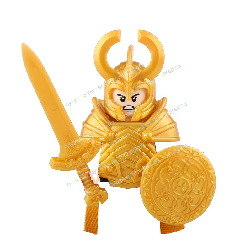 Abad Pertengahan Death Asgard Warrior Bangunan Blok aksesoris Armour perisai pedang mainan Action figure hadiah anak-anak KT1044