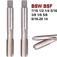 9Sicr BSW BSF 7/16 1/2 1/4 5/16 3/8 1/8 5/8 9/16-20 14 Manual Tap For Steel Iron Aluminum Copper Threads Making British Standard
