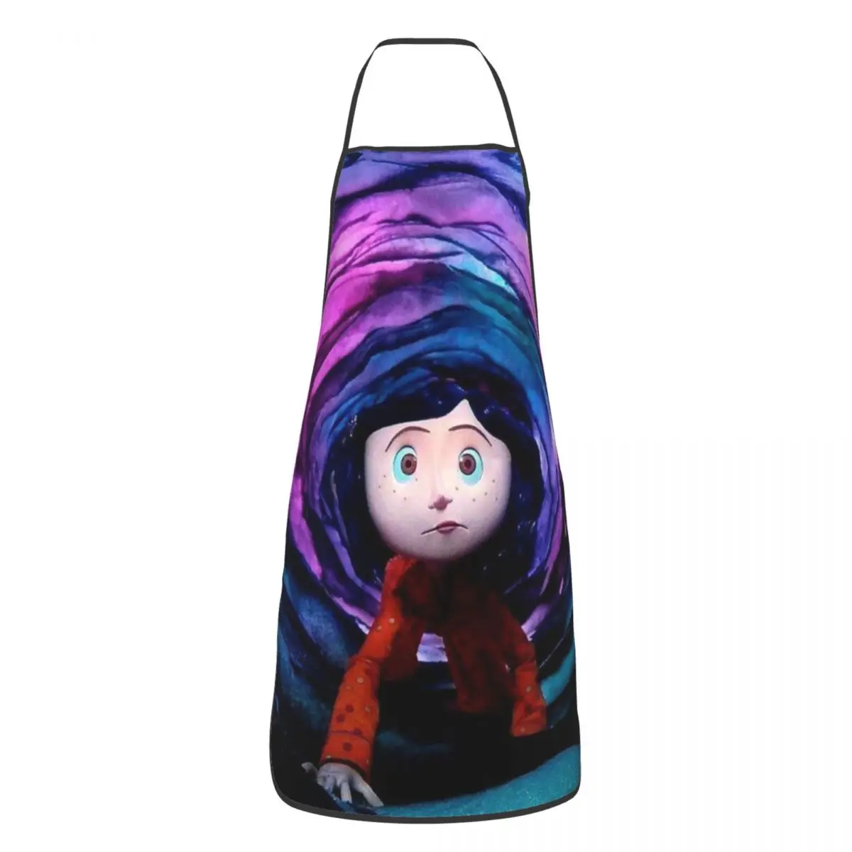 Custom Bib Halloween Horror Movie Coraline Aprons Men Women Unisex Adult Chef Cooking Kitchen Tablier Cuisine Gardening