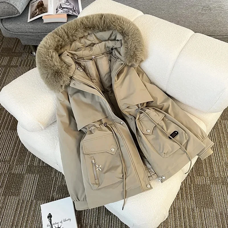 One Dress Three Wears Overcoming Coat Ladies2027Winter New Down Coat Women Parkas Long Liner Detachable Cotton-Padded Jacket Top