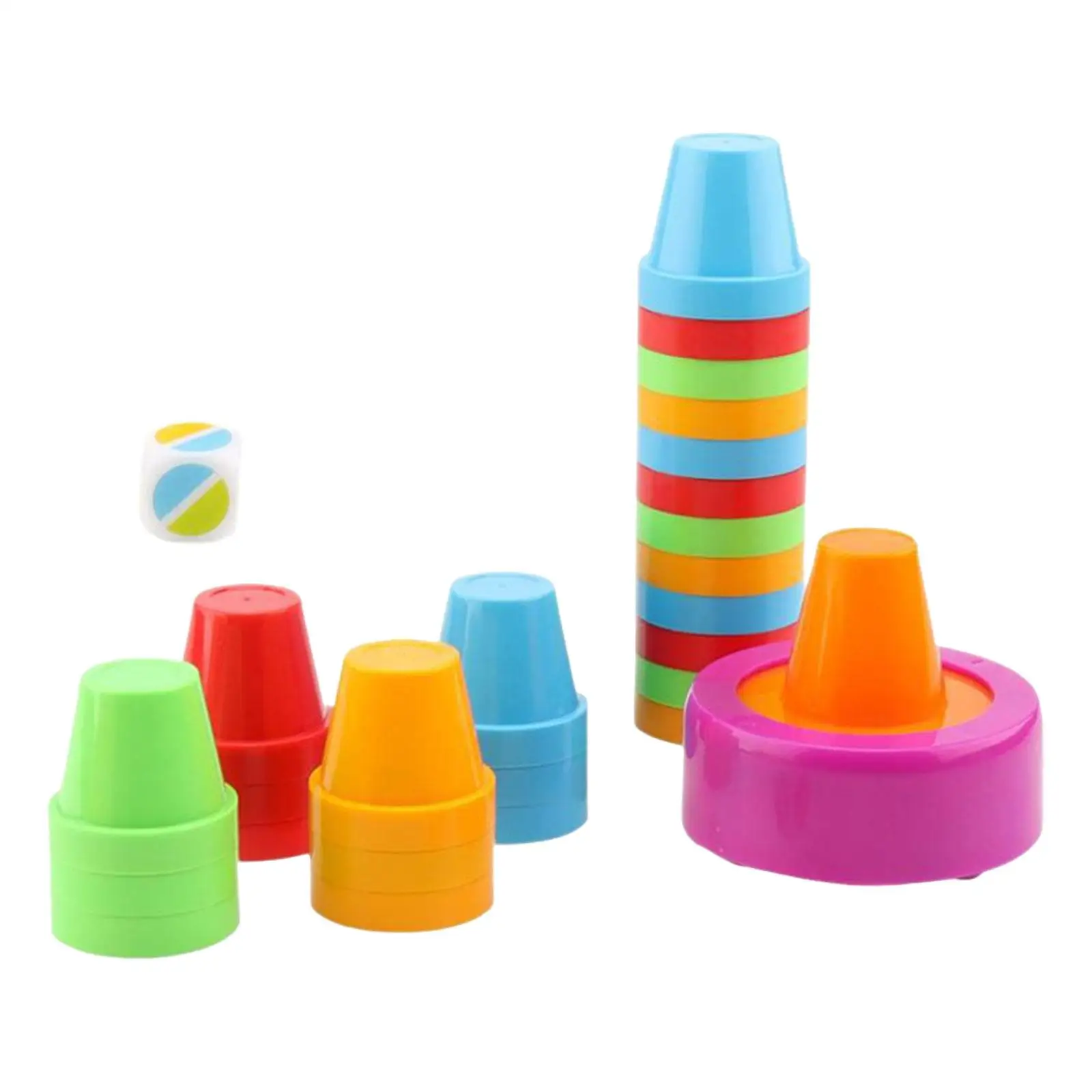 Tasse à empiler pour bébé de 0 à 3 ans, 24 pièces, reconnaissance des couleurs Montessori, capacité pratique, tasses empilables, jouets de tri