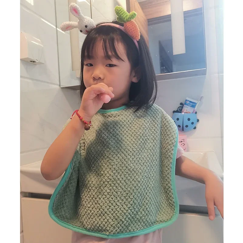 1pc Multifunction Children Bib Washing Face Towel Soft Salive Towel for Kids  Boy Girl Brush Teeth Towel for 3-8 Years Kid