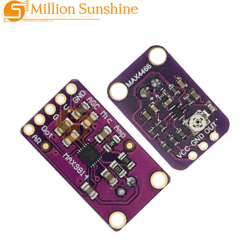 MAX9814 Microphone AGC Amplifier Board Sound Sensor Module Auto Gain Control Attack for Arduino MAX4466 PCB Board Diy Kit