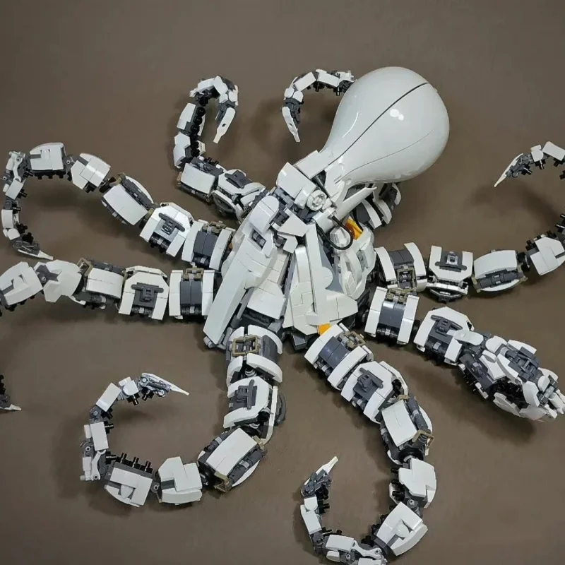 Conjunto de partículas pequenas mecha polvo brinquedos mecânico animal móvel tentáculo coleção de blocos de construção animais decoração