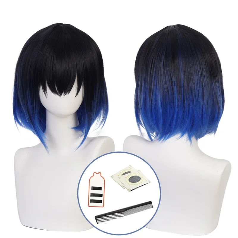 

FC6HOLOUN Anime Hashibira Inosuke Cosplay Wig Rose Net Synthetic Fiber Adjustable Size Heat Resistant Cap Comb Halloween Co@FC8！