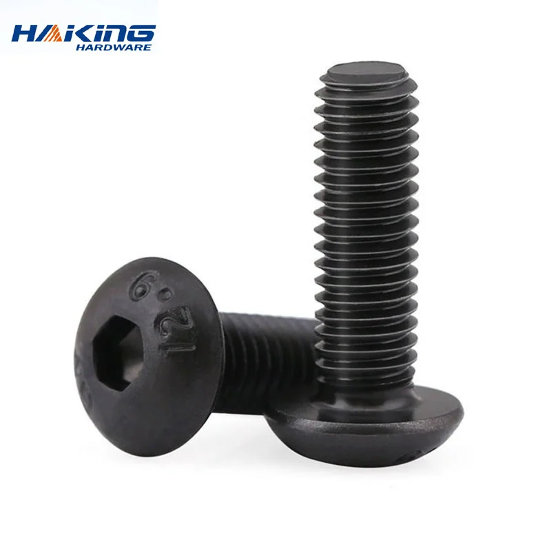 10/20/30/60PCS hexagon head screw M2.5 m3 M4 M5 M6 M8 M10 black knob hexagon socket head screw hexagon socket head screwf