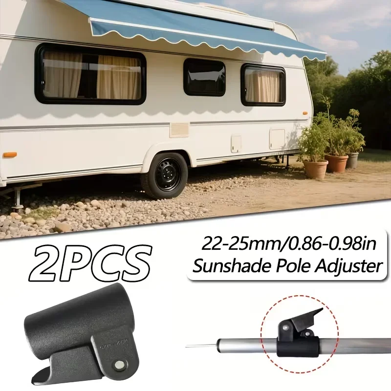 2Pcs Clamp Plastic Tent Clamp Fastener Adjustable for 22-25mm Poles for Canopy Caravan Awning Annexe Poles Accessories Clips