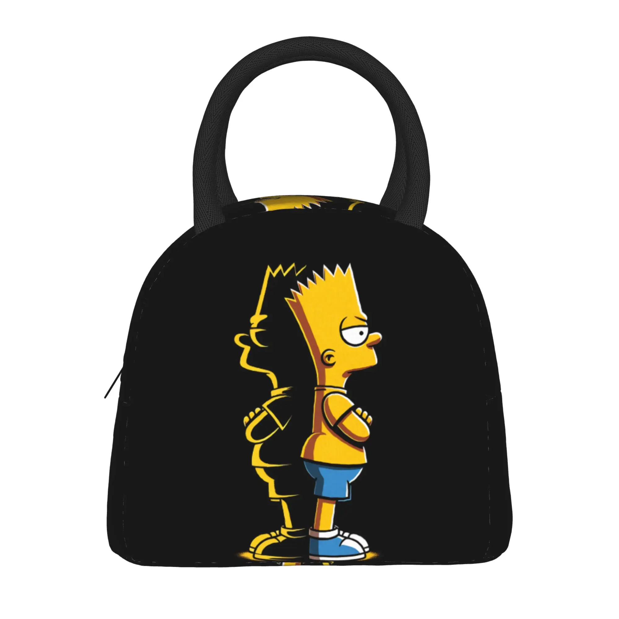 

Bart S-Simpsons Character Lunch Bag For Men Graphic Lunch Box Casual Travel Cooler Bag Portable Waterproof Thermal Lunch Bags