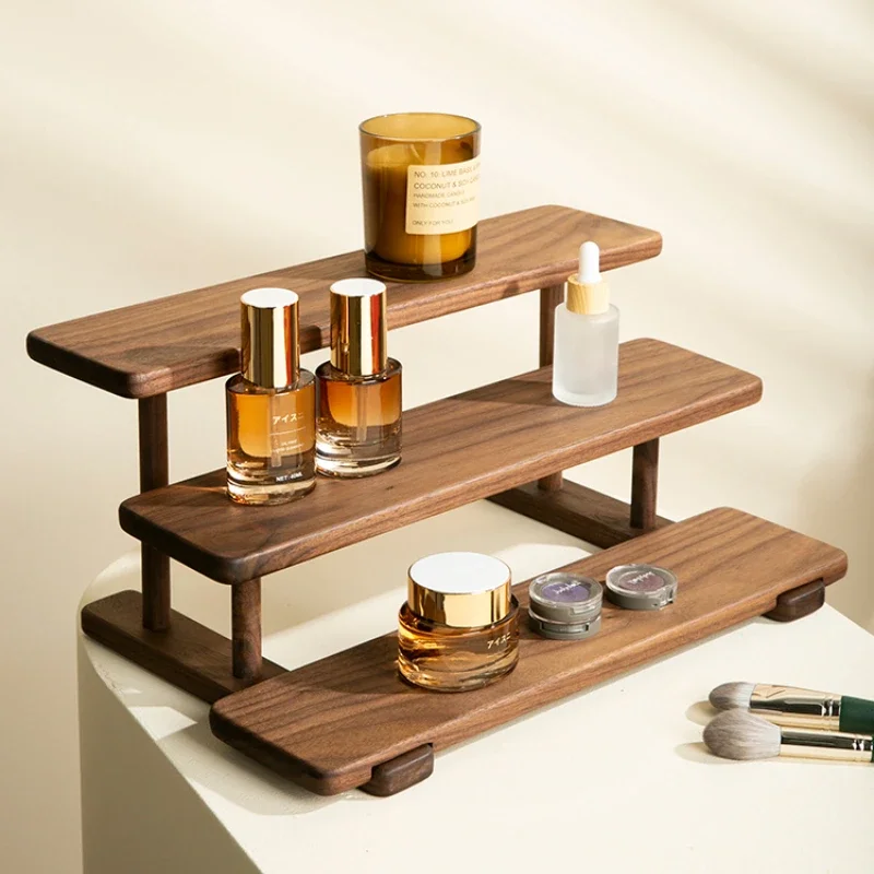 

Organizer Shelf Ins Wind Multifunctional Cup Holder Wooden Desktop Storage Rack Perfume Cosmetics Multilayer Living Room