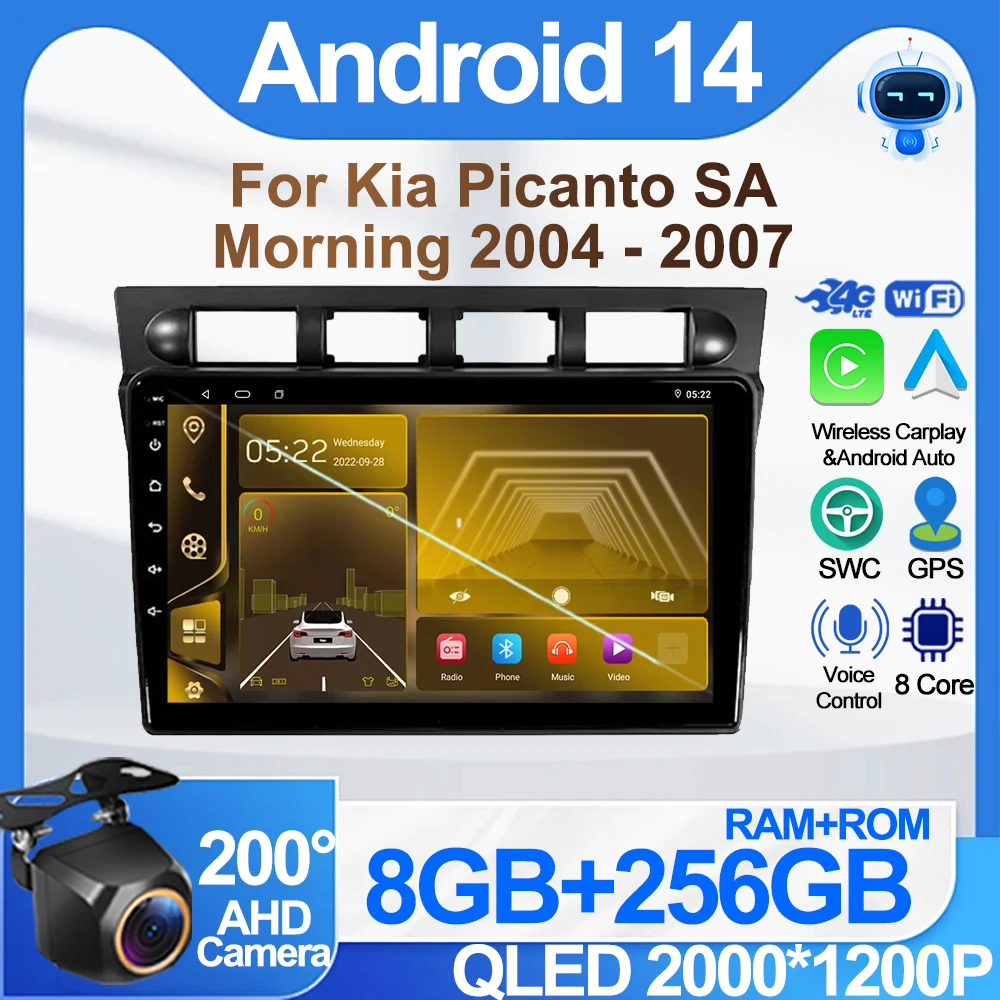 

Car Radio For Kia Picanto SA Morning 2004 - 2007 GPS Navigation Stereo Head Unit Touch Screen Mirror Link Rear Camera Wifi 5G