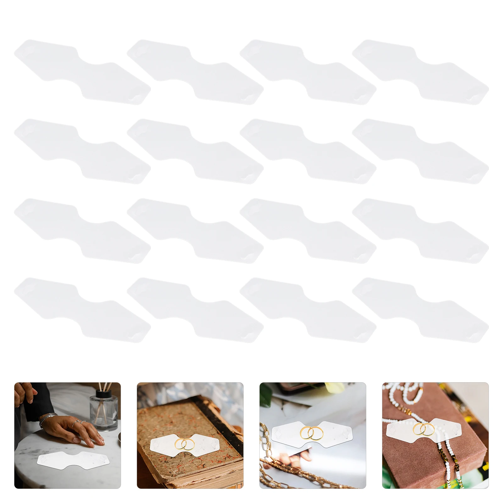 

100 Pcs Necklaces Paper Jewelry Packaging Card Hanging Cards Display for Selling White