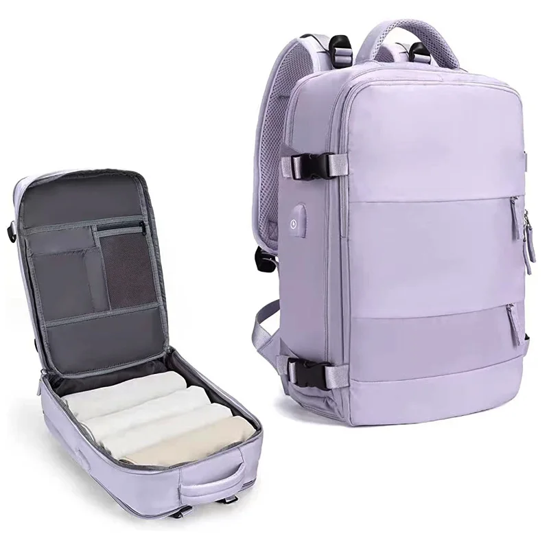 

2023 Women Large Travel Backpacks Waterproof Stylish Casual Daypack Bags With Luggage Strap & USB Charging Port Backpack