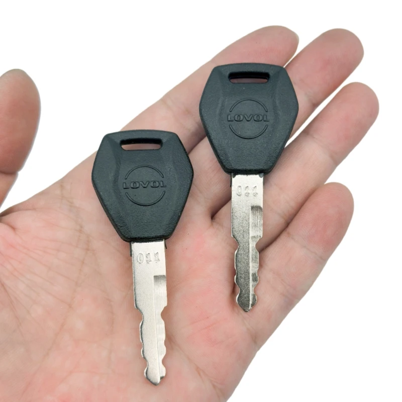 10PC Serial Number 011 Key new style For Lovol Excavator FR60 75 80 150 220 260 330 360 ignition switch、door opening key
