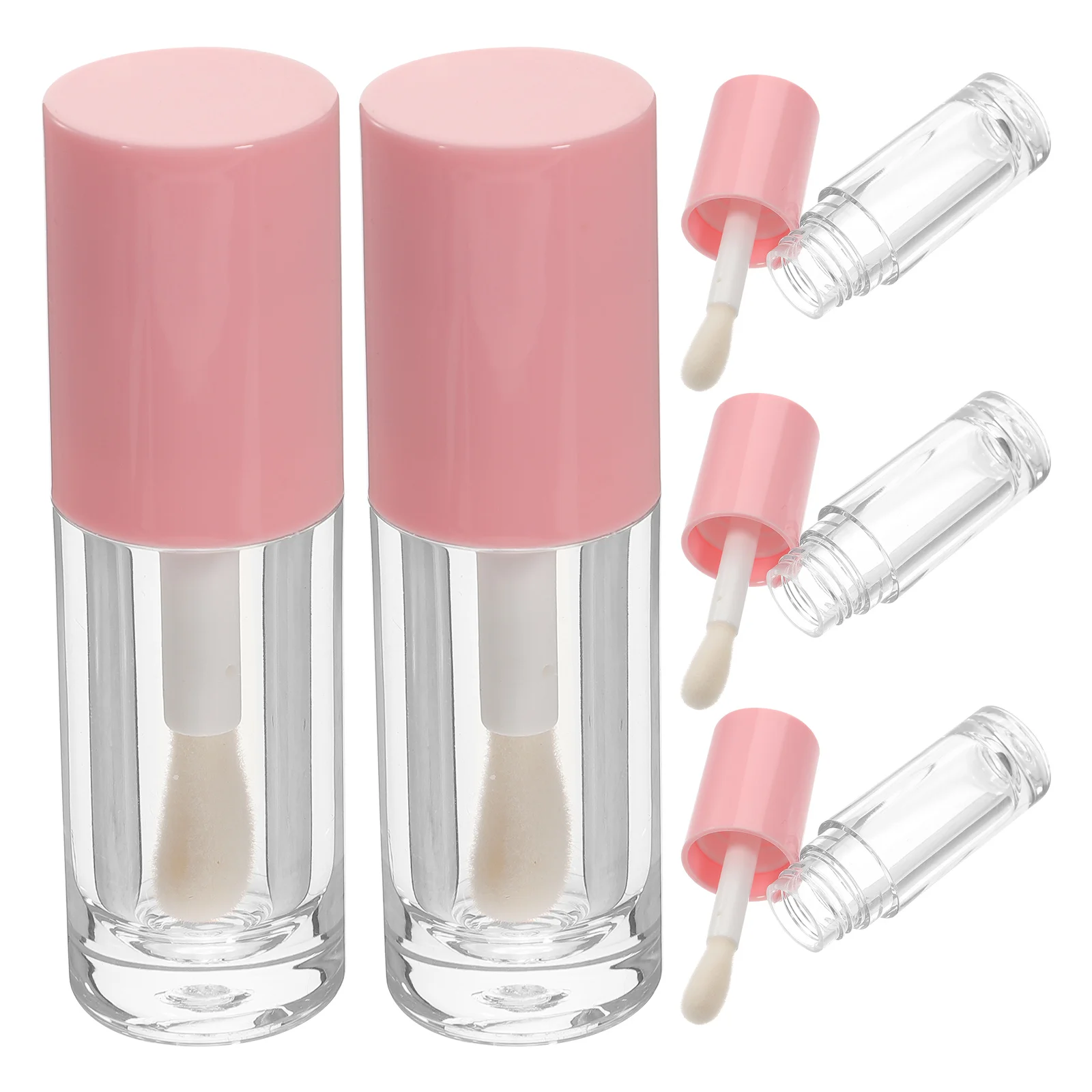 5 Pcs Lip Gloss Tube Tubes Bulk Small Bottles Empty Lipstick Balm Containers Mini with Wand