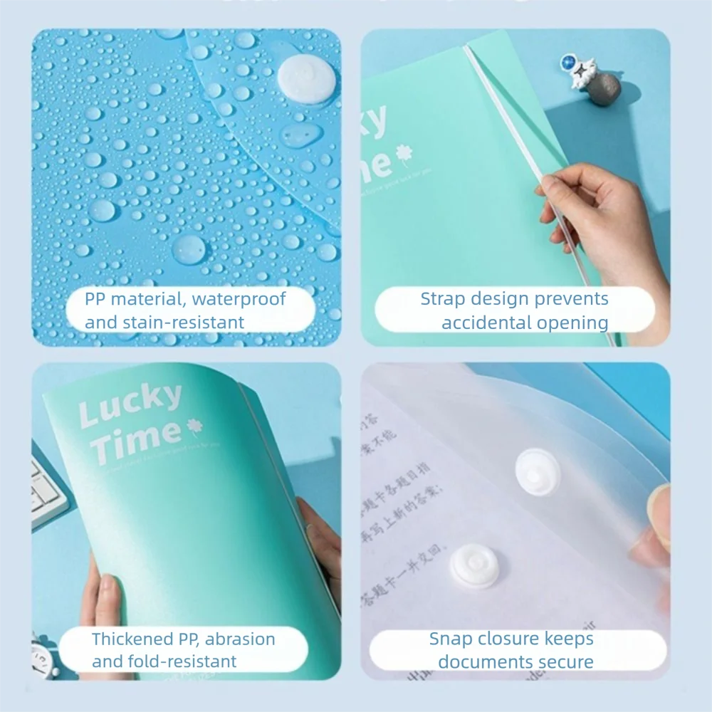 Color PP A4 File Folder Large Capacity 3 Hole Data Folder Dustproof Waterproof Binder Folders School Supplies